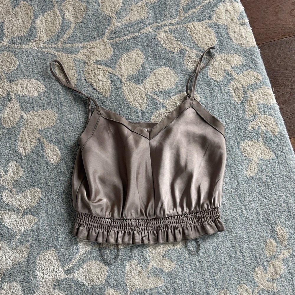 Dress Forum Satin Neutral Green Camisole